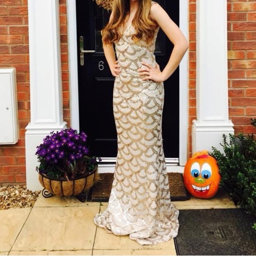 Gold Sequin Gown / prom dress - Picture 1 of 1
